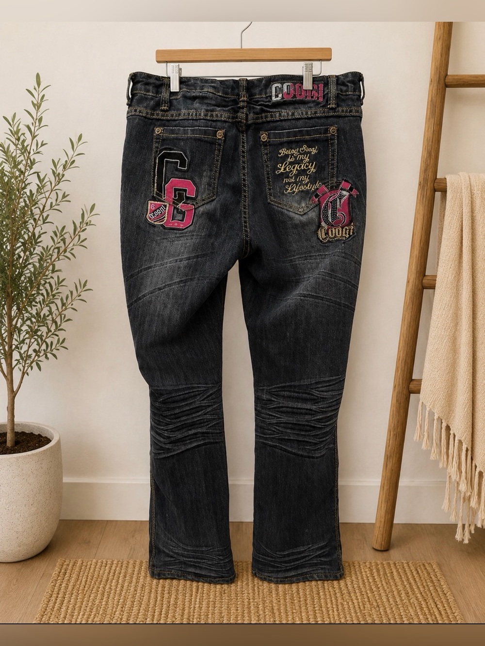 Coogi size 16W Being sexy is my legacy distressed Jean
